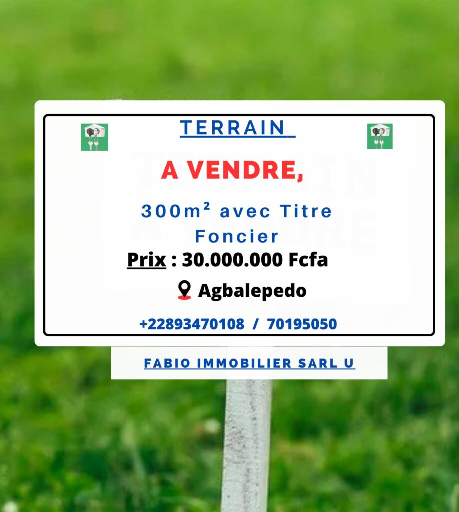 ½ Lot de terrain titré à vendre à Agbalepedo